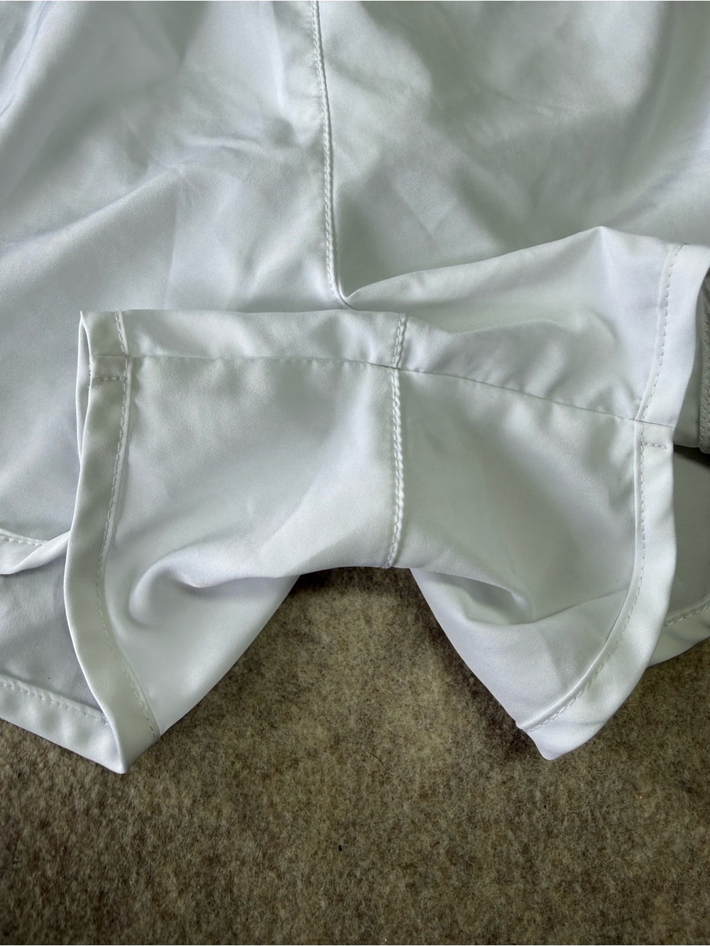 Nike White Women's Athletic Shorts with Subtle Gray Swoosh - Picture 6 of 8
